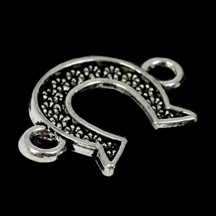 Декор металл "Подкова в цветах" 1,5х1,2 см