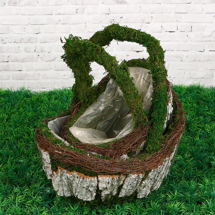 Набор корзин плетеных, 2 шт, с натуральным декором, 29 х 20 х 28 см