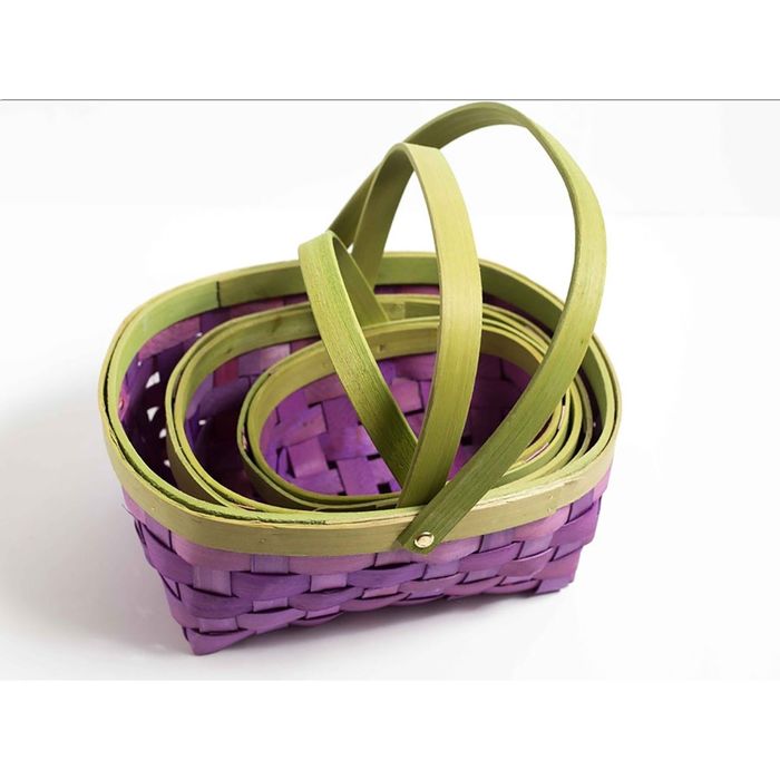 Набор корзин плетеных, 3 шт, овальные, 29 х 24.5 х 28.5 - 19 х 15 х 18.5 см