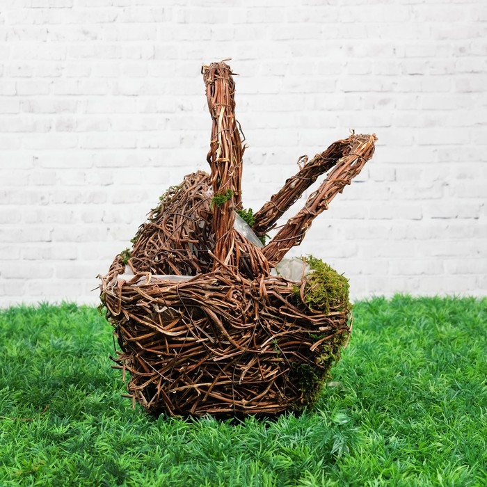 Набор корзин плетеных, 2 шт, с натуральным декором, 20 х 20 х 29 - 15 х 15 х 22 см