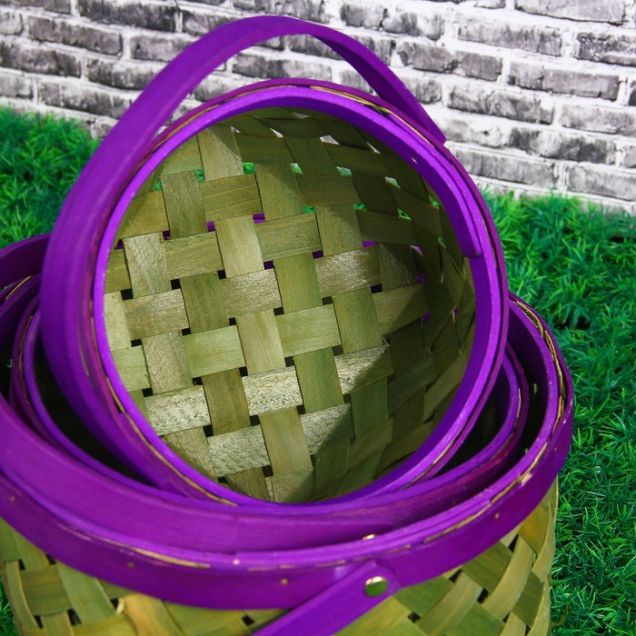 Набор корзин плетеных, 3 шт, овальные, 28 х 28 х 30 - 18 х 18 х 22 см