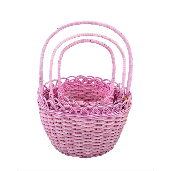 Набор корзин плетеных, 3 шт, круглые, 22 х 22 х 29 - 13 х 13 х 23.5 см