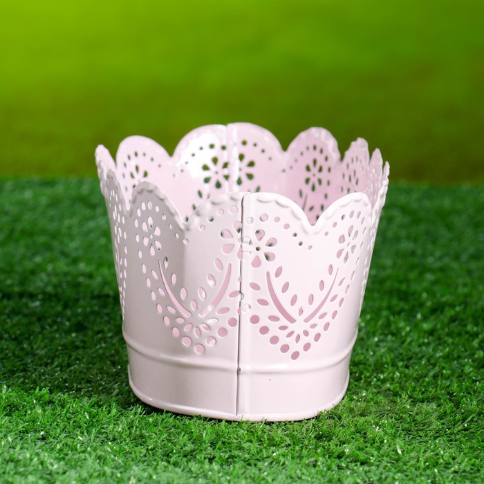 Горшок оцинкованный "Сердечки" цвет микс овальный 27*14*10 см