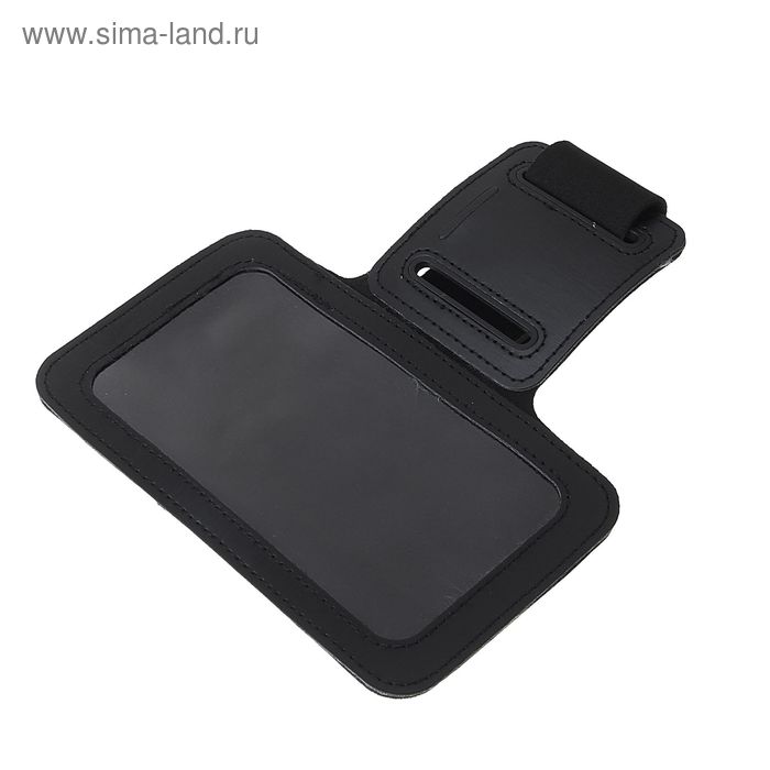 Чехол для сотового телефона на руку LuazON, 14x7.5 см, выход для наушников, черный цена и фото