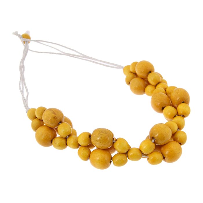 Бусы деревянные "Калина" жёлтые