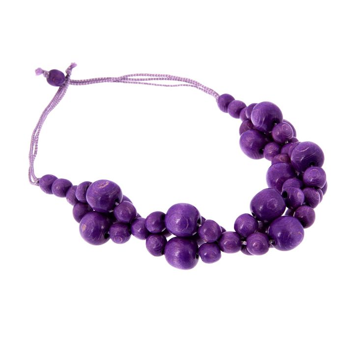 Бусы деревянные "Калина" фиолетовые