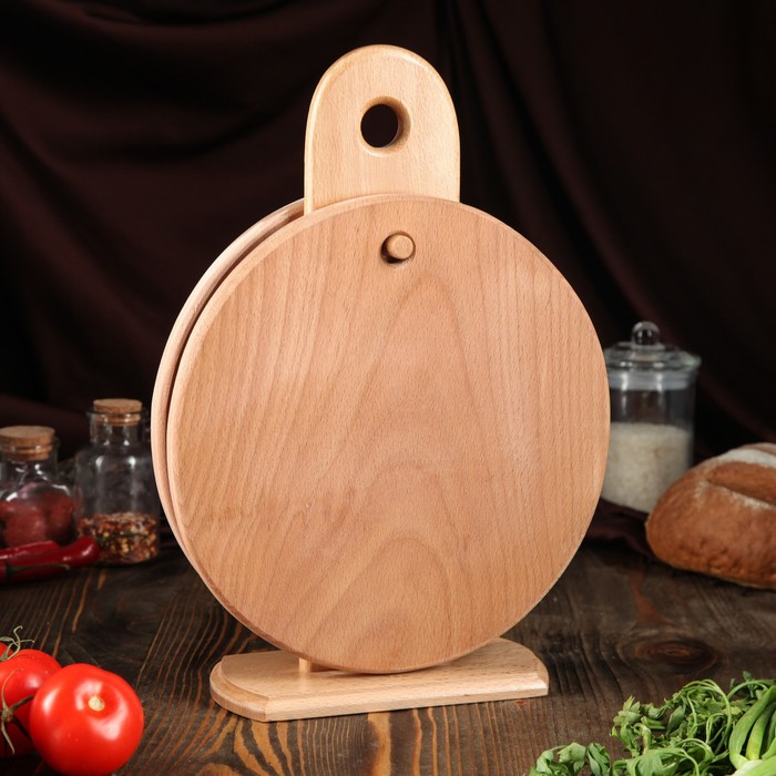 Набор разделочных досок "Круглый", массив бука, 2 шт.