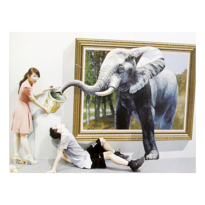 Наклейка интерьерная плоская "Жираф/Слон" МИКС 51х70 см