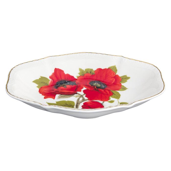 Блюдо универсальное "Маки" овальное, 20,5 х 13,5 х 3,5 см, 350 мл