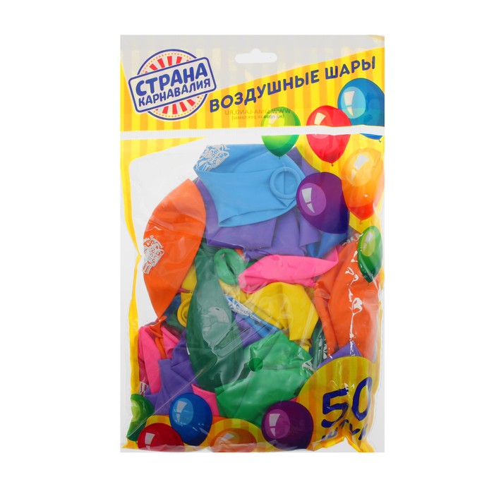 Шар воздушный "С Днём Рождения", 12", енотик, набор 50 шт.