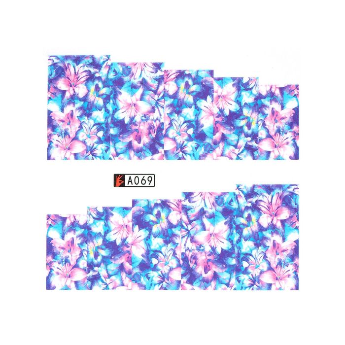 Слайдер-дизайн для ногтей, водный, разноцветный