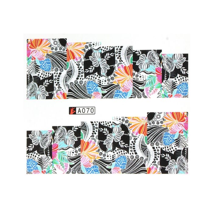 Слайдер-дизайн для ногтей, водный, разноцветный