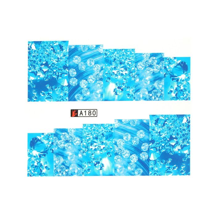 Слайдер-дизайн для ногтей, водный, разноцветный