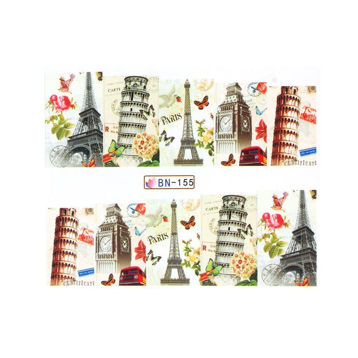 Слайдер-дизайн для ногтей, водный, разноцветный