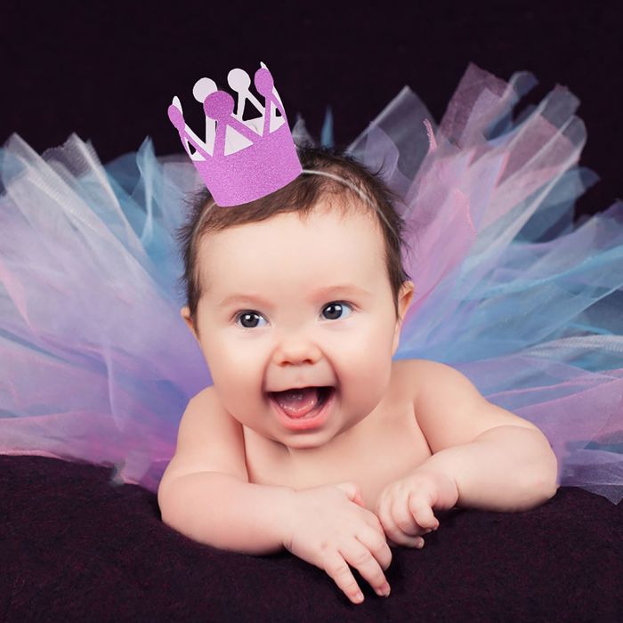 "Корона золотой картон" (розовые блестки)