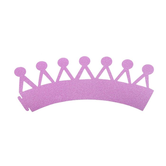 "Корона золотой картон" (розовые блестки)
