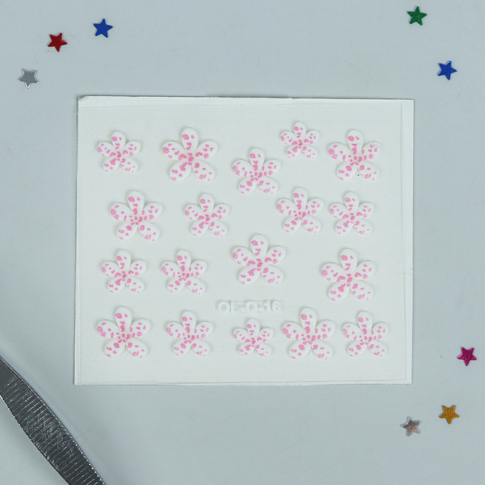 Наклейки для ногтей "Цветок", цвет бело-розовый