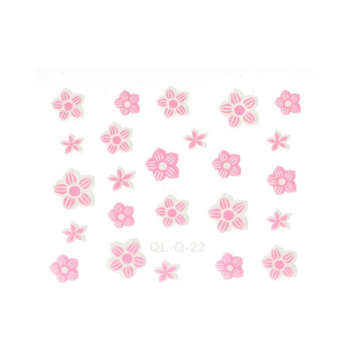 Наклейки для ногтей "Цветы", цвет бело-розовый