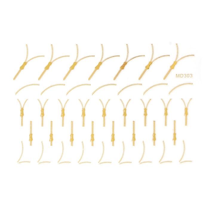 Наклейки для ногтей "Молния", цвет золотой