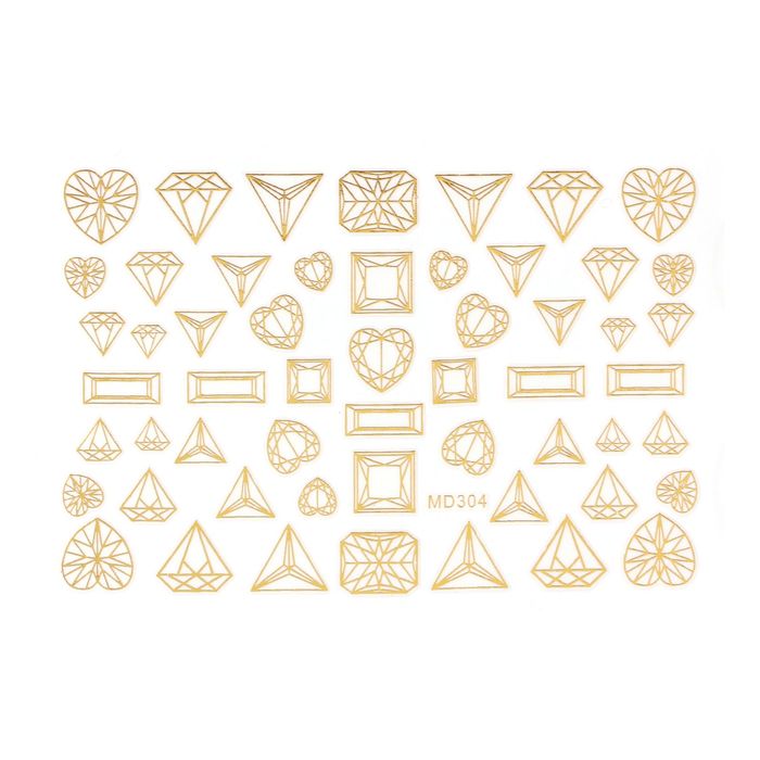 Наклейки для ногтей "Ассорти", цвет золотой