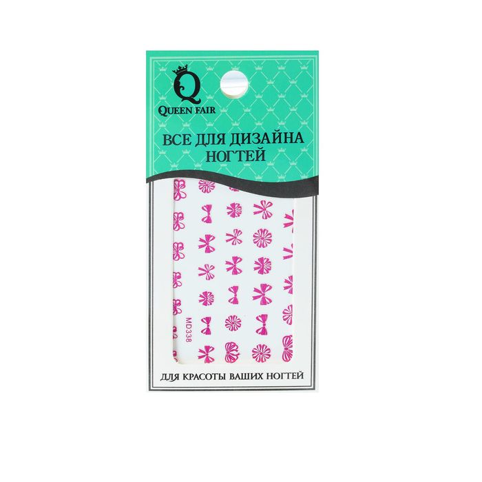 Наклейки для ногтей "Бантики", цвет розовый