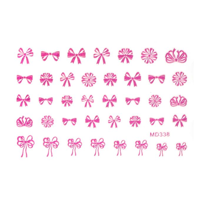Наклейки для ногтей "Бантики", цвет розовый