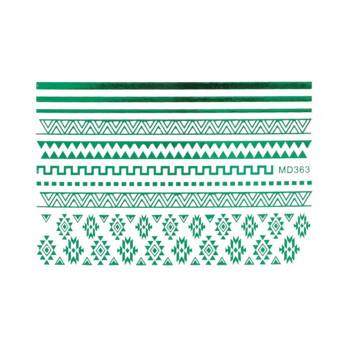 Наклейки для ногтей "Геометрия", цвет зелёный