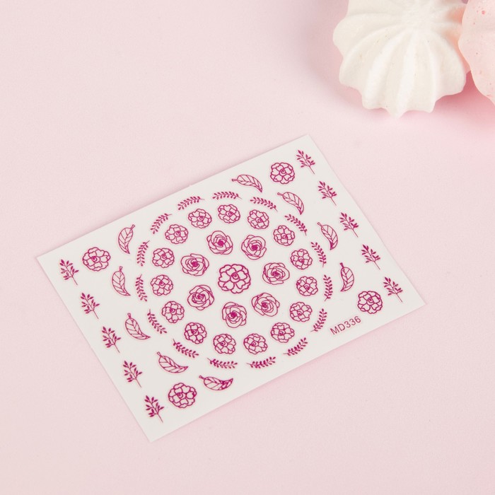 Наклейки для ногтей "Розы", цвет розовый