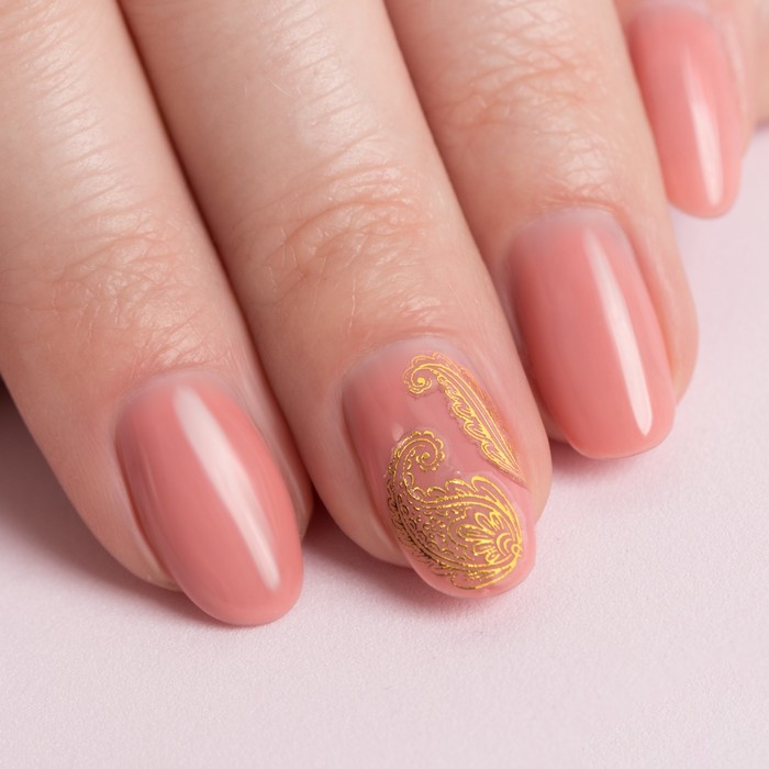 Наклейки для ногтей, цвет розово-золотой