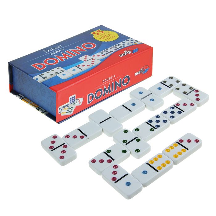 Домино настольное, 55 костей, в картонной коробке