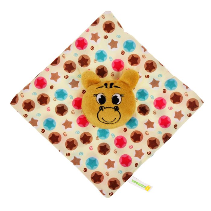 Погремушка-платочек «Жирафик», мягкая, развивающая