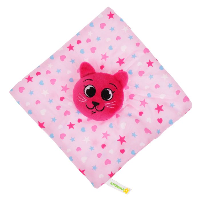 Погремушка-платочек «Кошечка», мягкая, развивающая