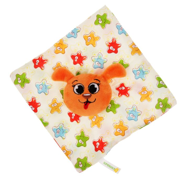 Погремушка-платочек «Собачка», мягкая, развивающая