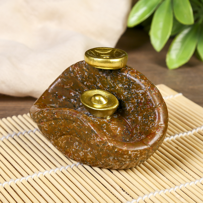 Подставка под благовония "Слиток золота и монета" 5х9х5,5 см