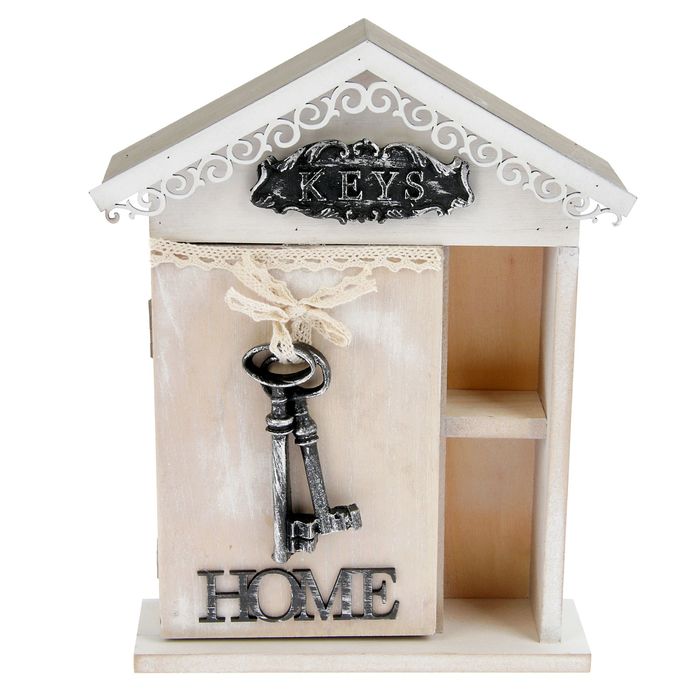 Ключница дерево 4 крючка "Ключи от дома" 26,5х19х6 см
