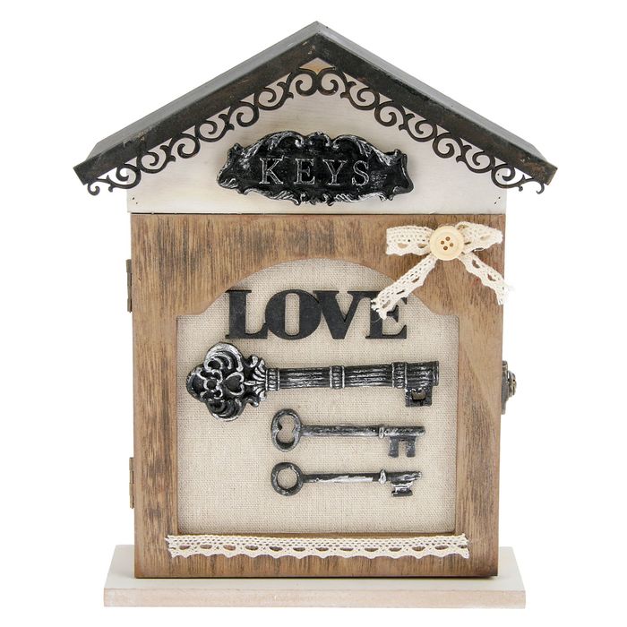 Ключница дерево 6 крючков "Ключи" 26,5х19х6 см