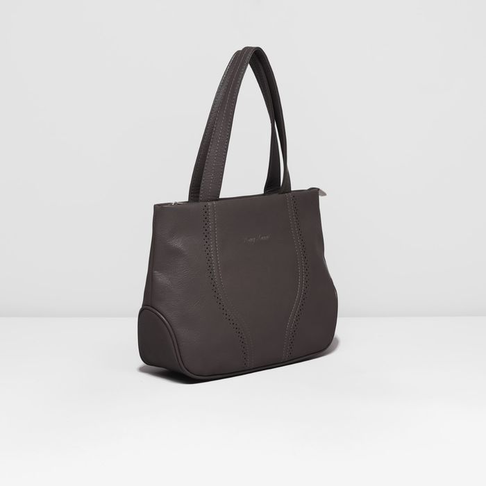 Сумка женская на молнии, 1 отдел с перегородкой, наружный карман, цвет серый