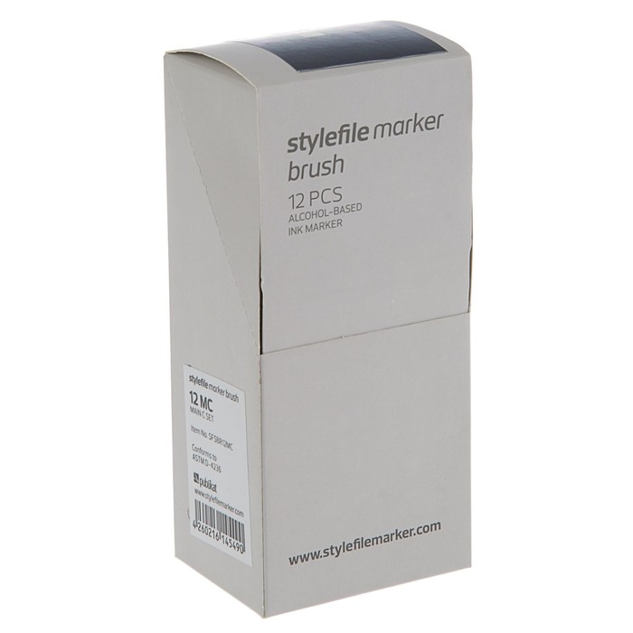 Маркер художественный набор StyleFile 12 цветов Brush (двухсторонний: кисть/скошенный) основные цвета C SFSBR12MC