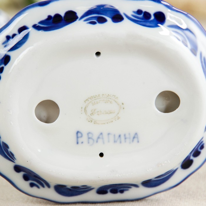 Набор для специй «Корзинка с яйцами», гжель