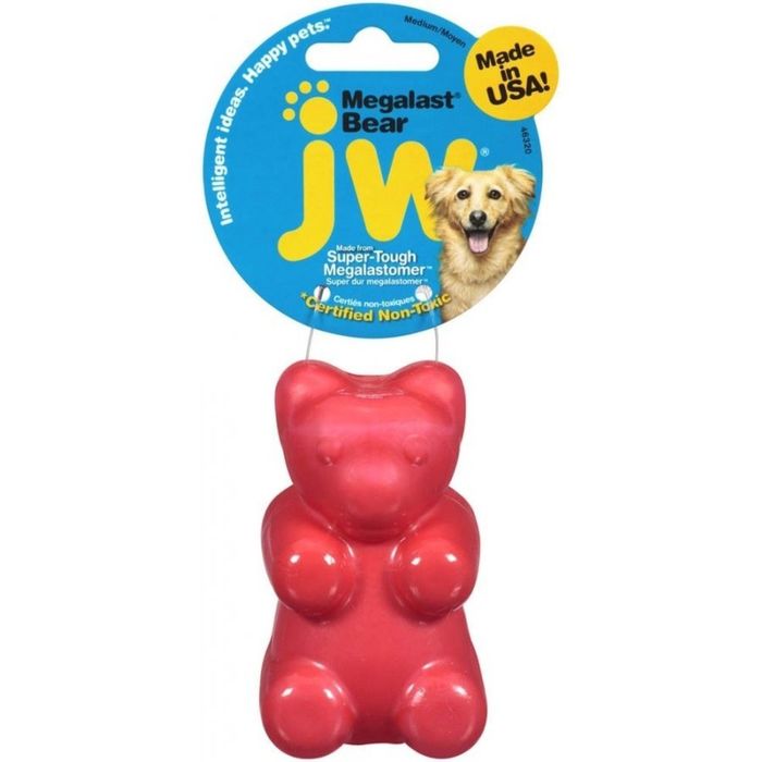 Игрушка для собак J.W. - "Медведь", суперупругая Мегаласт, резина, средняя, микс