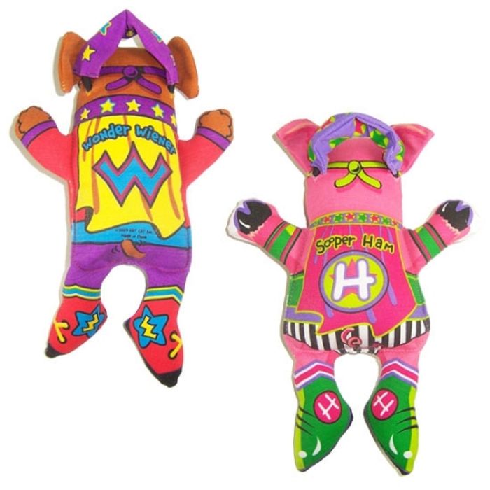 Игрушка для собак Fat Cat - "Летающие супергерои", мягкая, микс