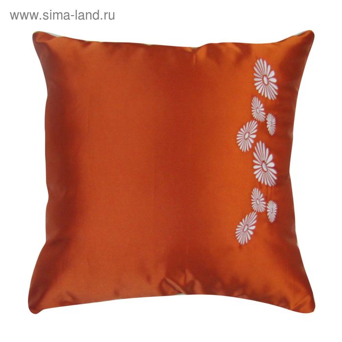 Подушка декоративная с вышивкой, размер 45х45 см декоративная подушка с кантом linen love отбеленный белая 45х45 см