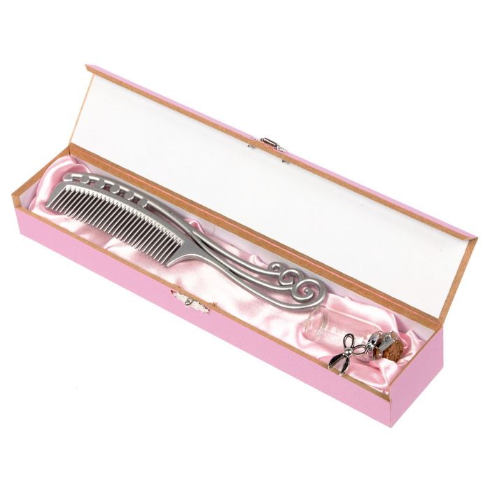 Шкатулка для хранения первого локона "Первый локон любимой малышки" с расческой