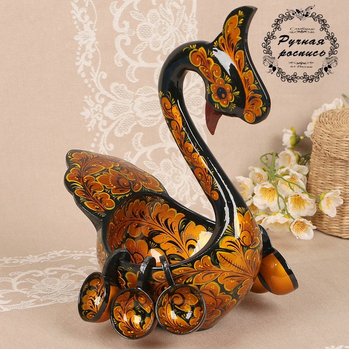 Ковш «Лебедь», 6 черпаков, хохлома