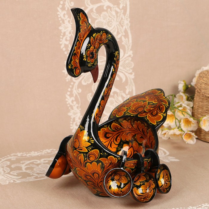 Ковш «Лебедь», 6 черпаков, хохлома