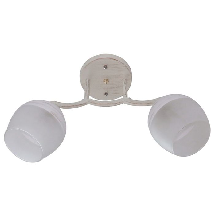 Люстра "Вайт" 2 лампы 60Вт Е27 белый патина золотом