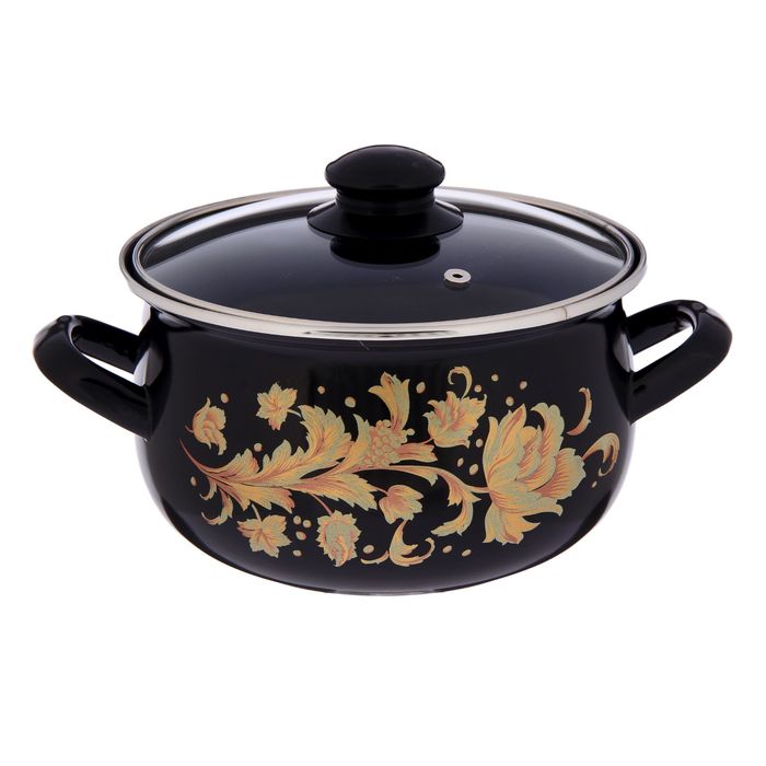 Кастрюля 3,1 л "Винтаж" , со стеклянной крышкой