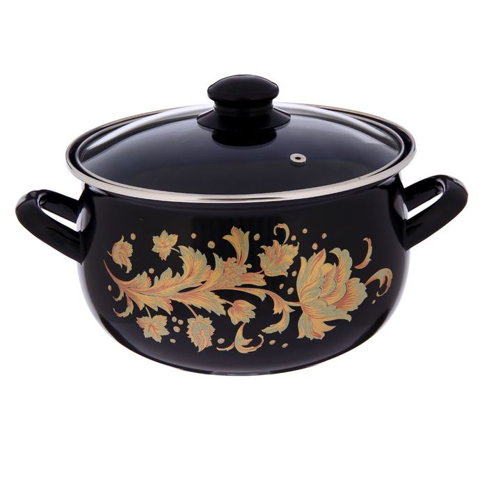 Кастрюля 4 л "Винтаж" , со стеклянной крышкой