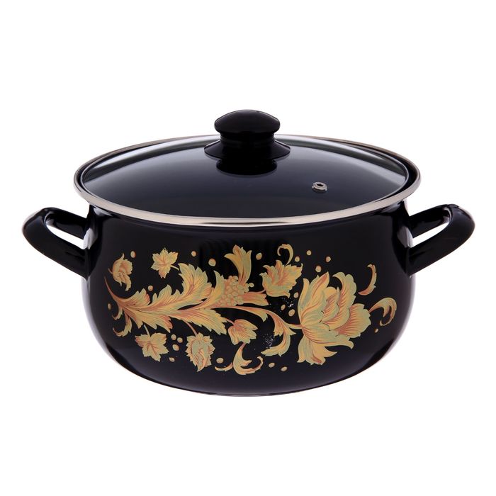 Кастрюля 5,1 л "Винтаж" , со стеклянной крышкой