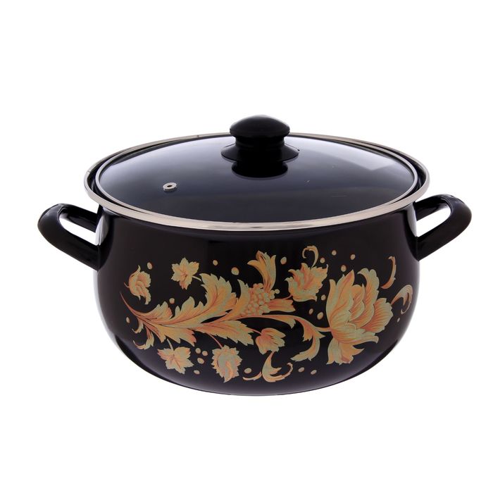 Кастрюля 5,7 л "Винтаж" , со стеклянной крышкой